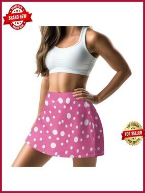 High Waist Tennis Skort with Built-In Shorts and Pocket